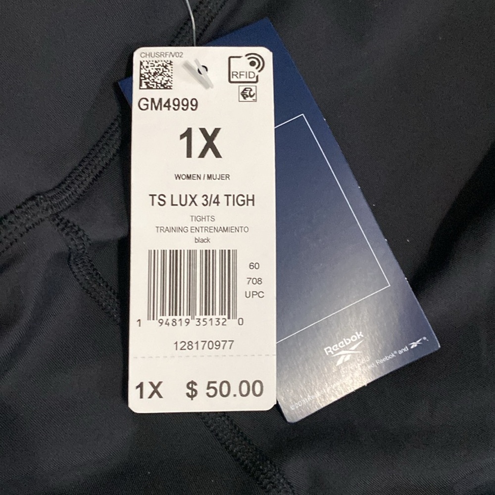 Reebok Black lux 3/4 tight leggings size 1X - Picture 4 of 9